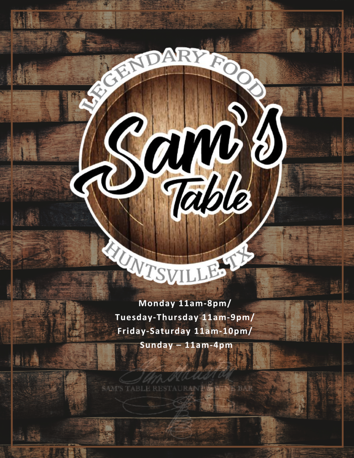 Sam's Table Online Ordering/Contact Us - SamsTable TX +1(936) 439-6376
